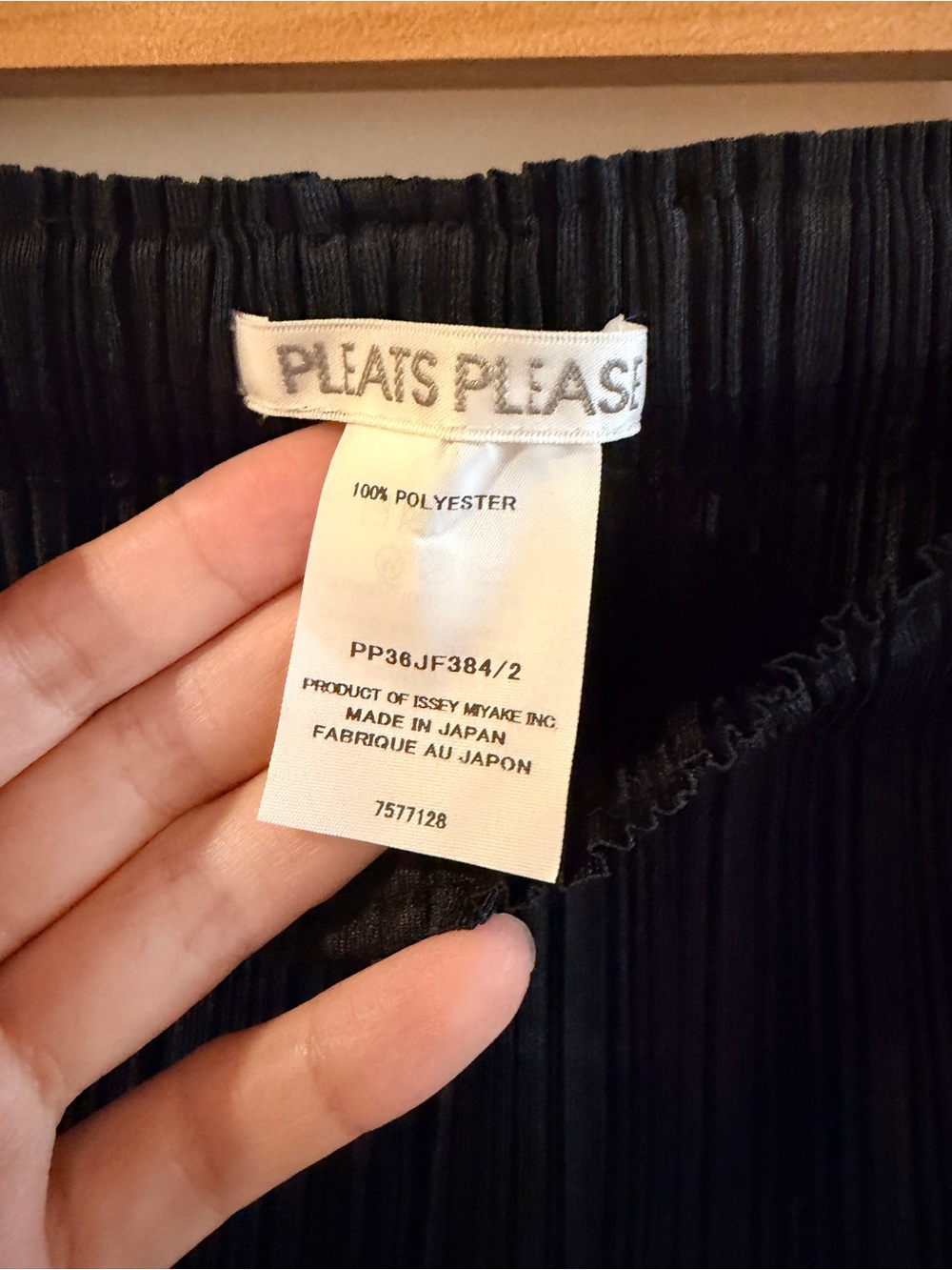 Pleats please Issey Miyake Navy Pleated Wide-Leg Pants FIRM PRICE - Picture 3 of 11